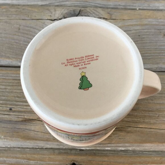 1991 Priscilla Hillman Friendship Warms The Heart 10 oz Christmas Ceramic Mug - Picture 6 of 6